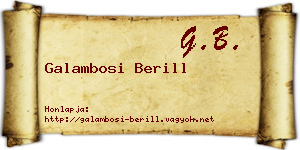 Galambosi Berill névjegykártya